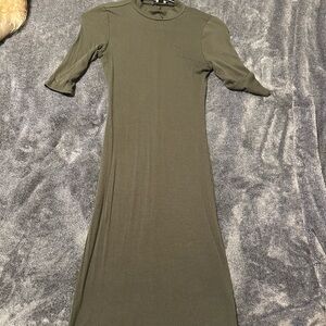 Express olive midi contour dress